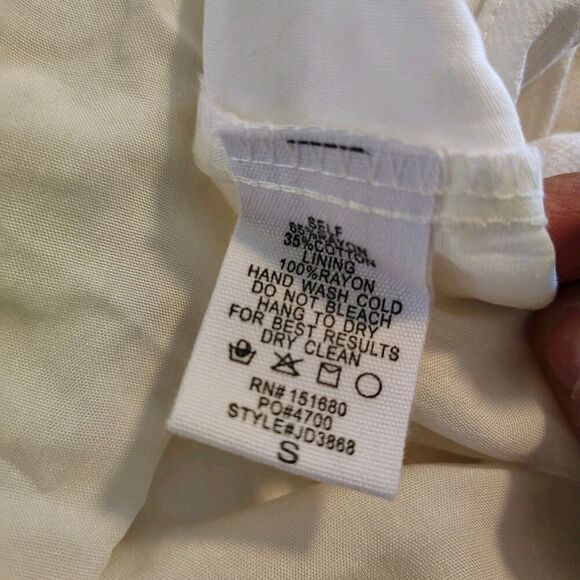 STORIA Dress Womens Solid Ivory Cream Smocked Ruffle Cottagecore Boho Size Small - Picture 9 of 9